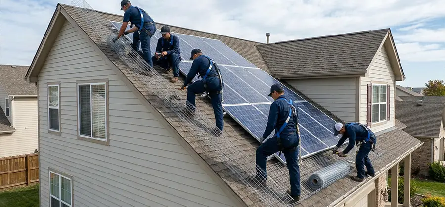 Pigeon Wire for Solar Panels in Herndon
